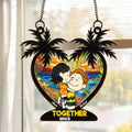 Personalized Palm Tree Suncatcher Ornament Custom Couple Gift