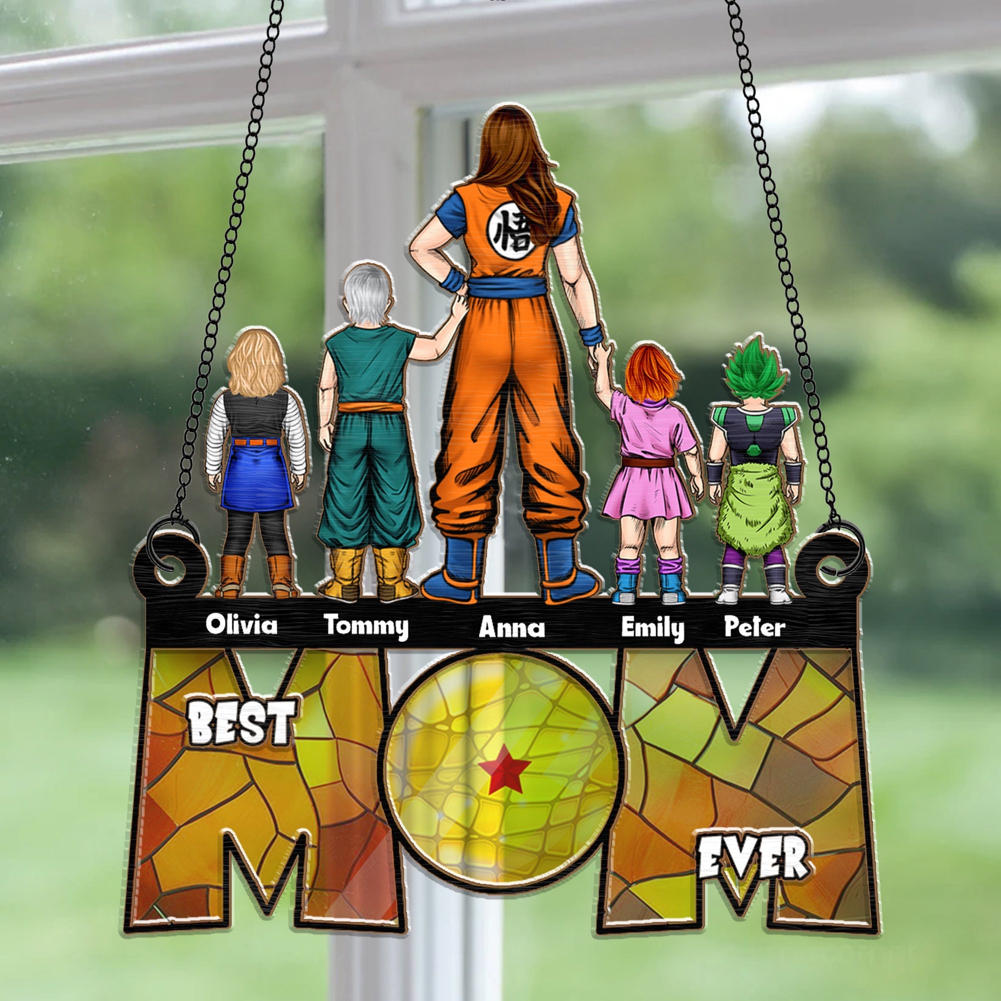 Personalized Dragon Mom Suncatcher Gift for Mother's Day Window Decor