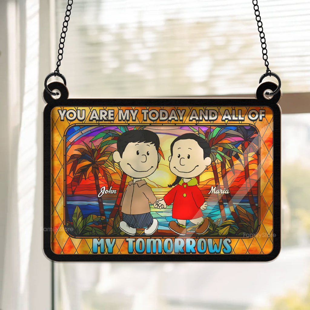Personalized Window Hanging Suncatcher Ornament For Couples Gift