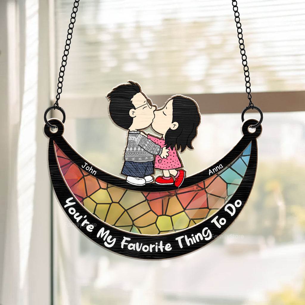Personalized Window Hanging Suncatcher Custom Gift for Couples