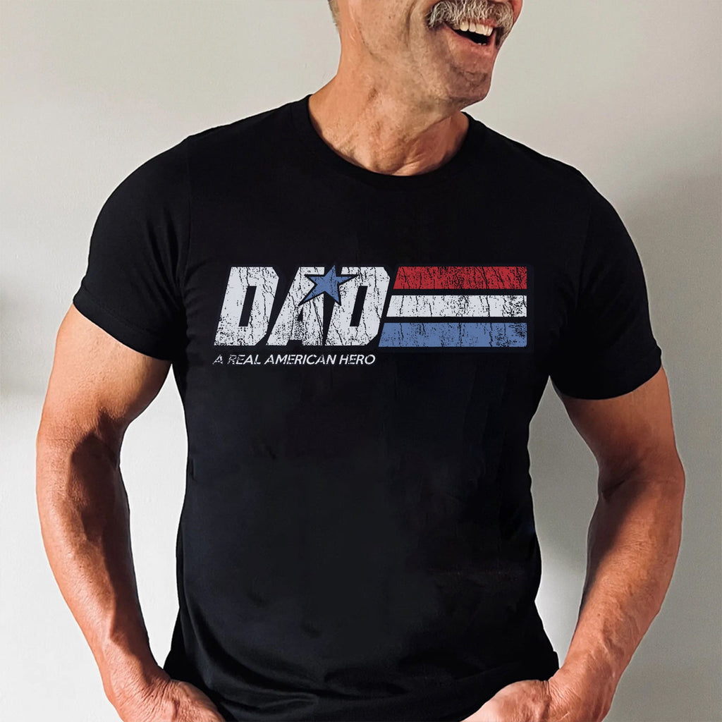 Personalized Superhero T-Shirt Best Dad Ever Gift for Dad Cotton Apparel GradoCreations