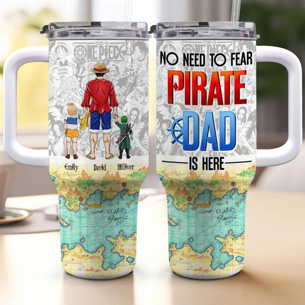 Personalized 40oz Tumbler Fun Pirate Dad Gift for Father's Day Tumbler GradoCreations