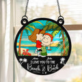 Personalized Beach Themed Suncatcher Ornament for Couples Gift