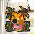 Personalized Window Hanging Suncatcher Ornament for Couples - Custom Name Beach Decor Gift