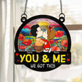 Personalized Kissing You In The Sunset Suncatcher Gift for Couple Anniversary