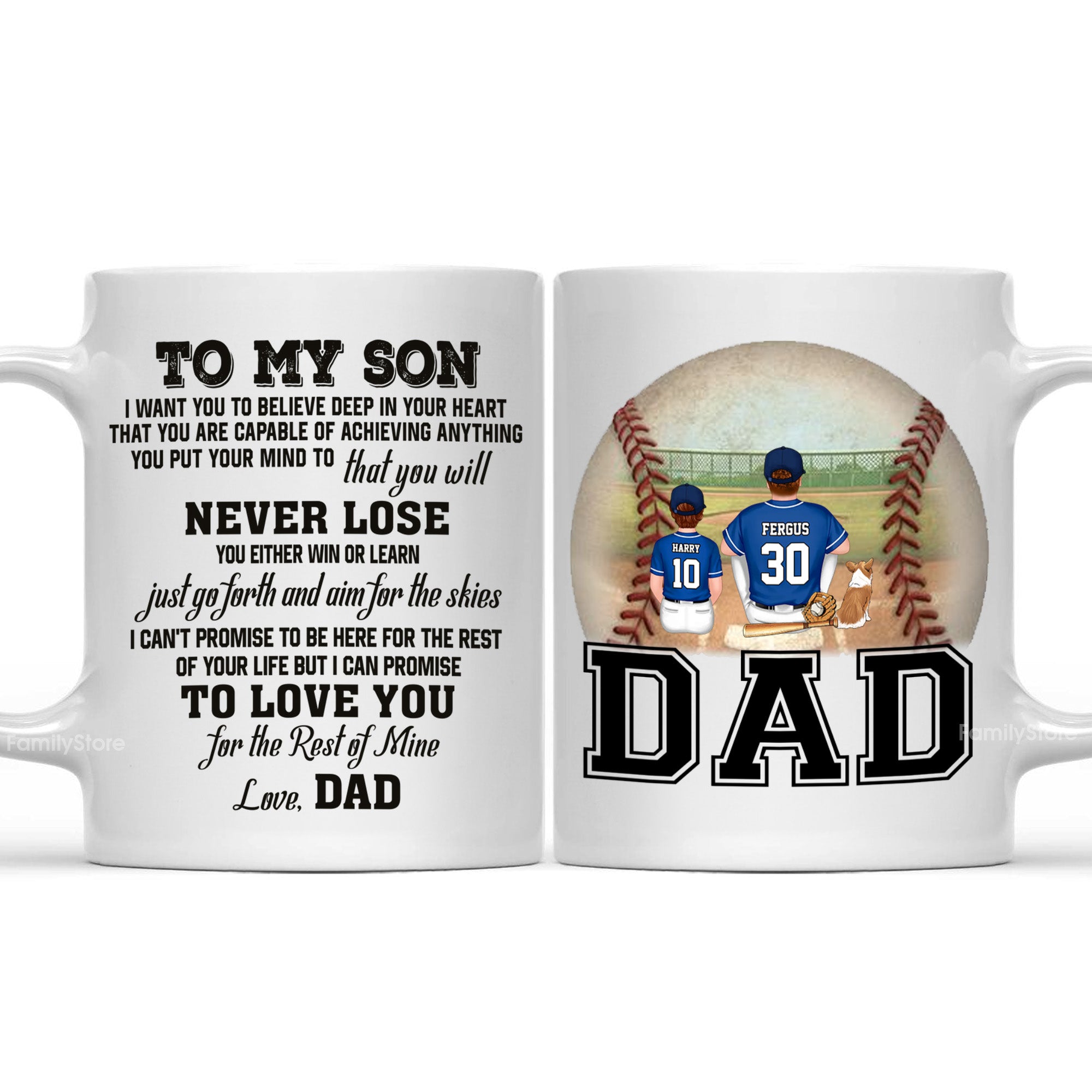Personalized Superhero Mug for Dad | Custom Son Gift