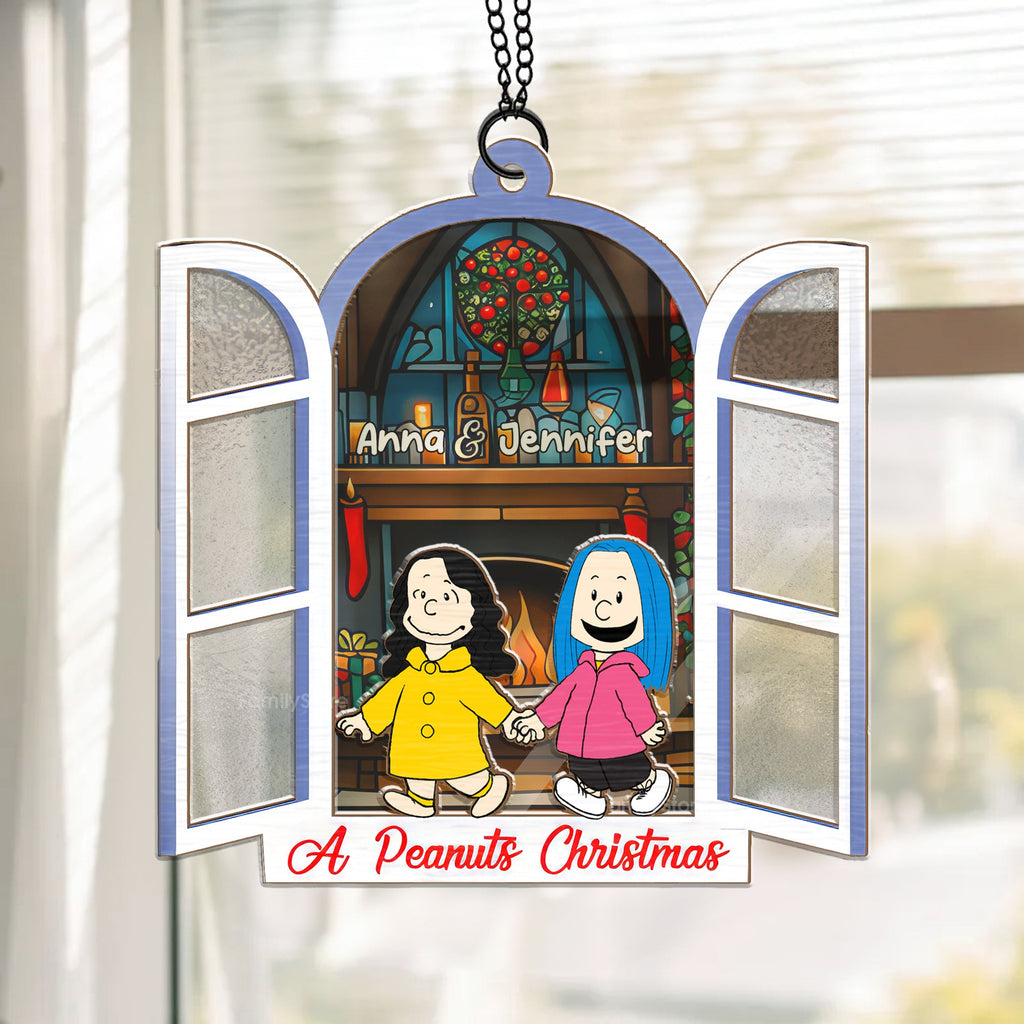 Personalized A Peanut Christmas Suncatcher Ornament Gift for Couple