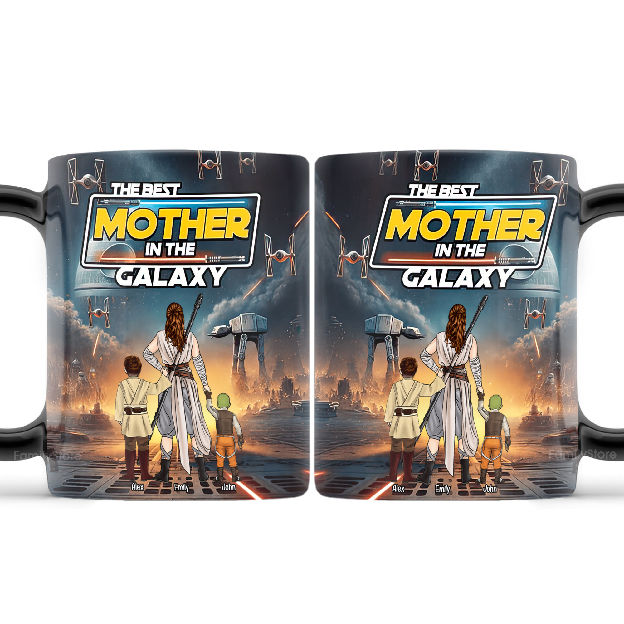 Personalized Black Mug The Best Mother In The Galaxy Gift for Mom