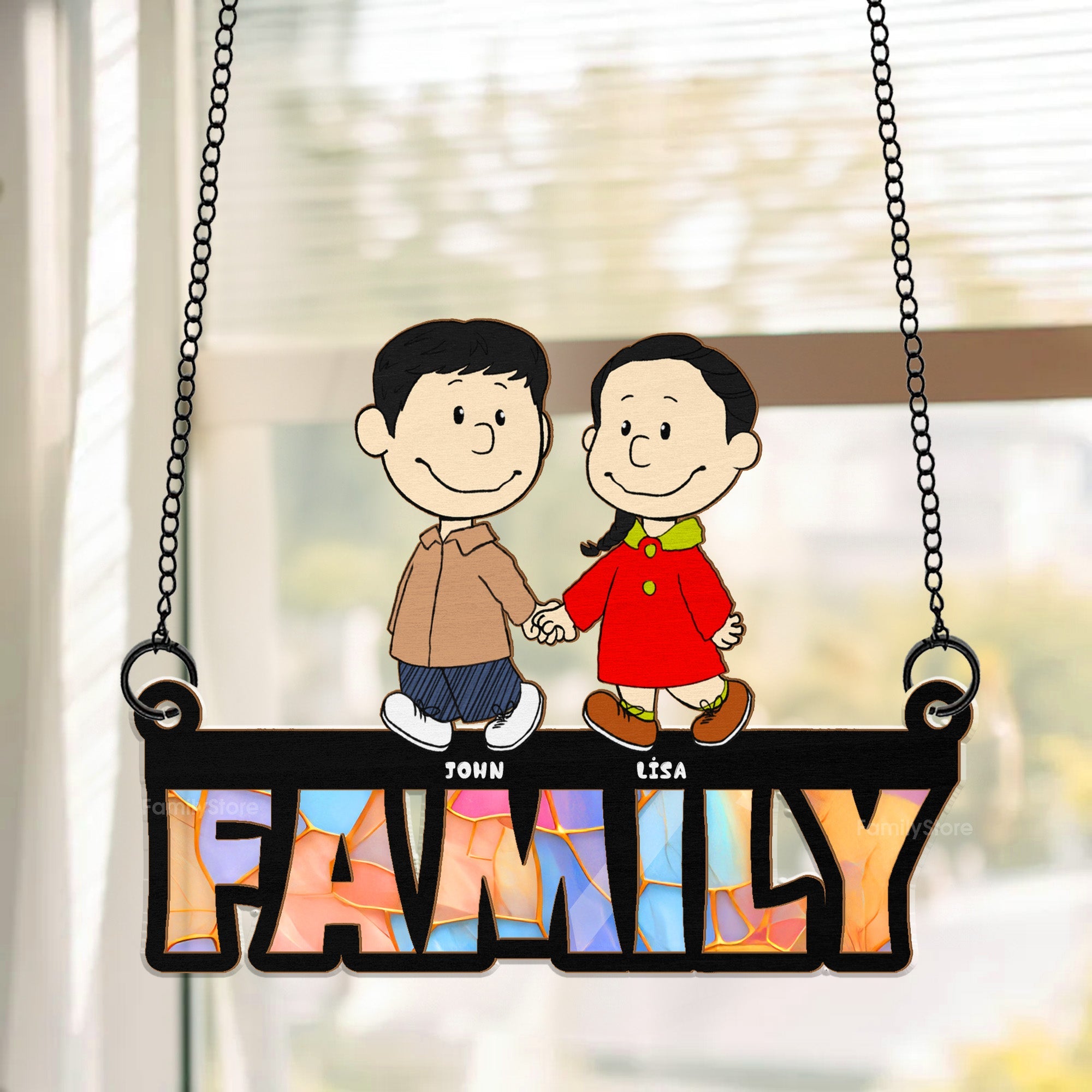 Personalized Family Suncatcher Ornament Custom Gift for Couples