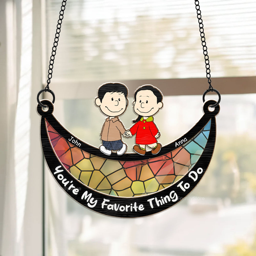 Personalized Window Hanging Suncatcher Ornament for Couples