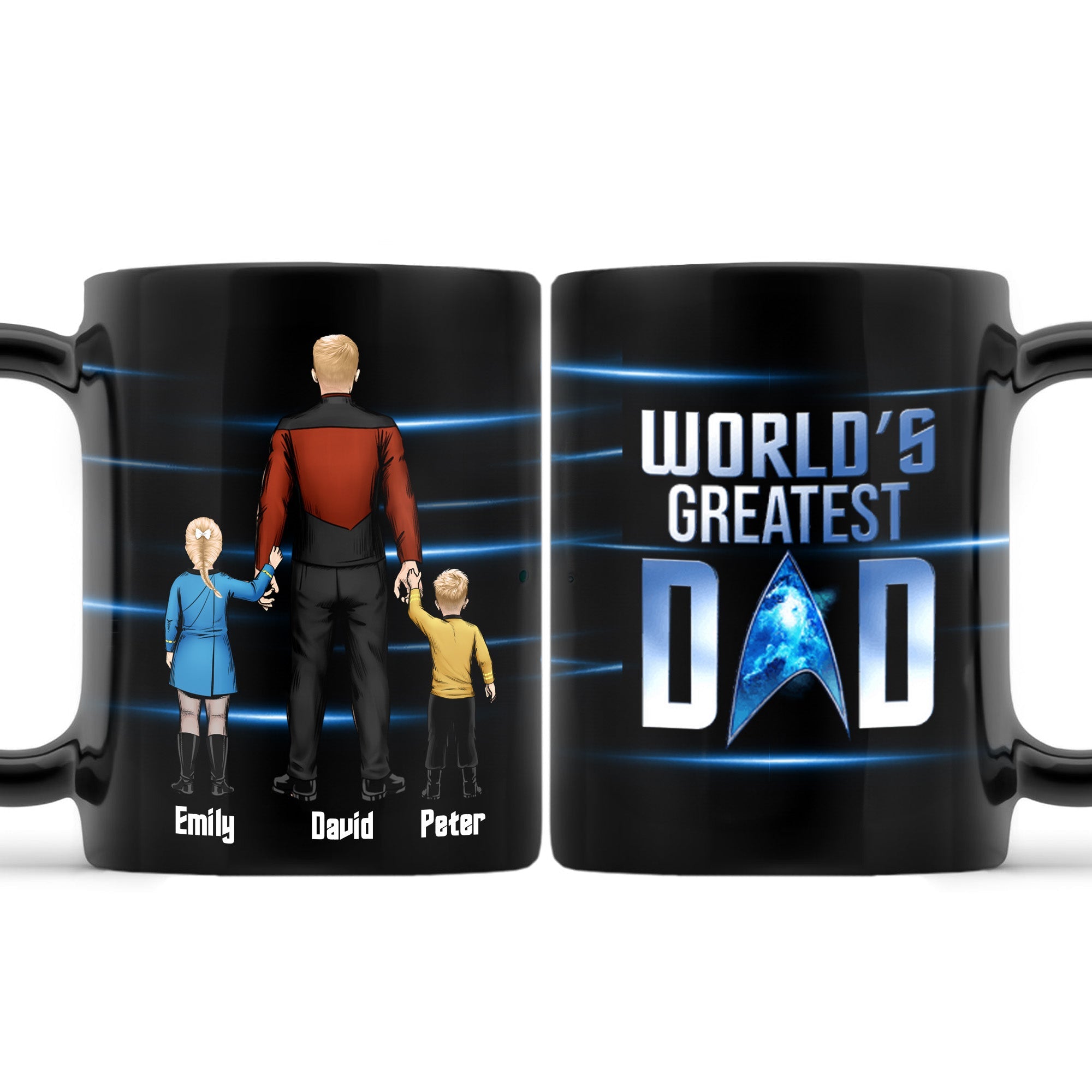 Personalized Black Mug World's Greatest Dad Gift for Him