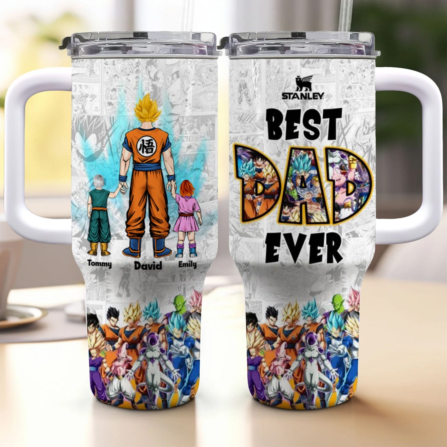Personalized 40oz Tumbler Cup Best Dad Ever Gift for Father's Day Tumbler GradoCreations
