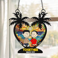 Personalized Palm Tree Suncatcher Ornament Gift for Couple Since 2024