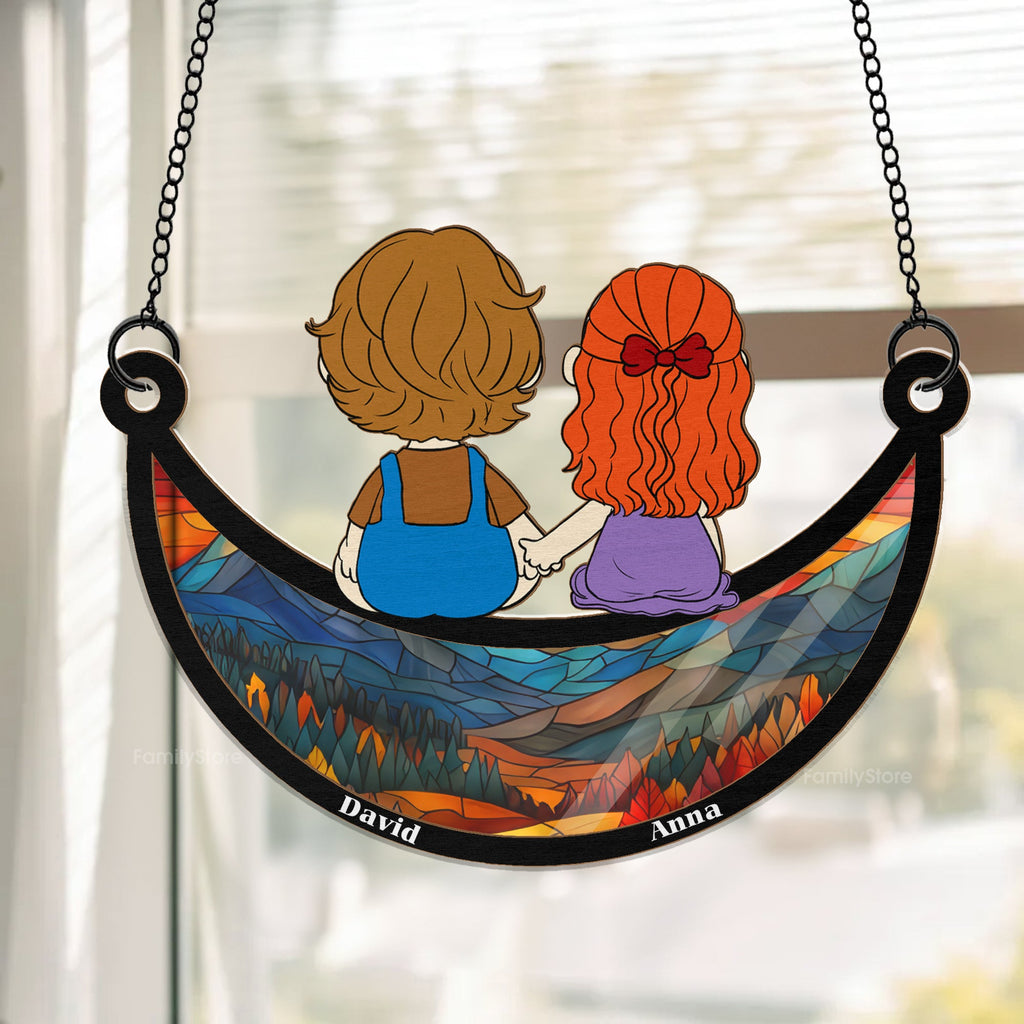 Personalized Window Hanging Suncatcher Ornament for Couple Gift