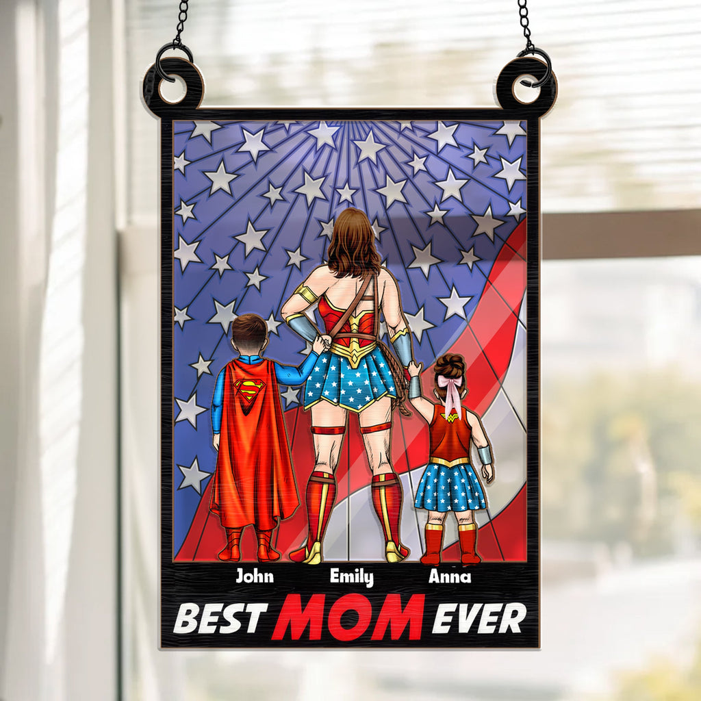 Personalized Super Hero Mom Suncatcher Gift for Mother