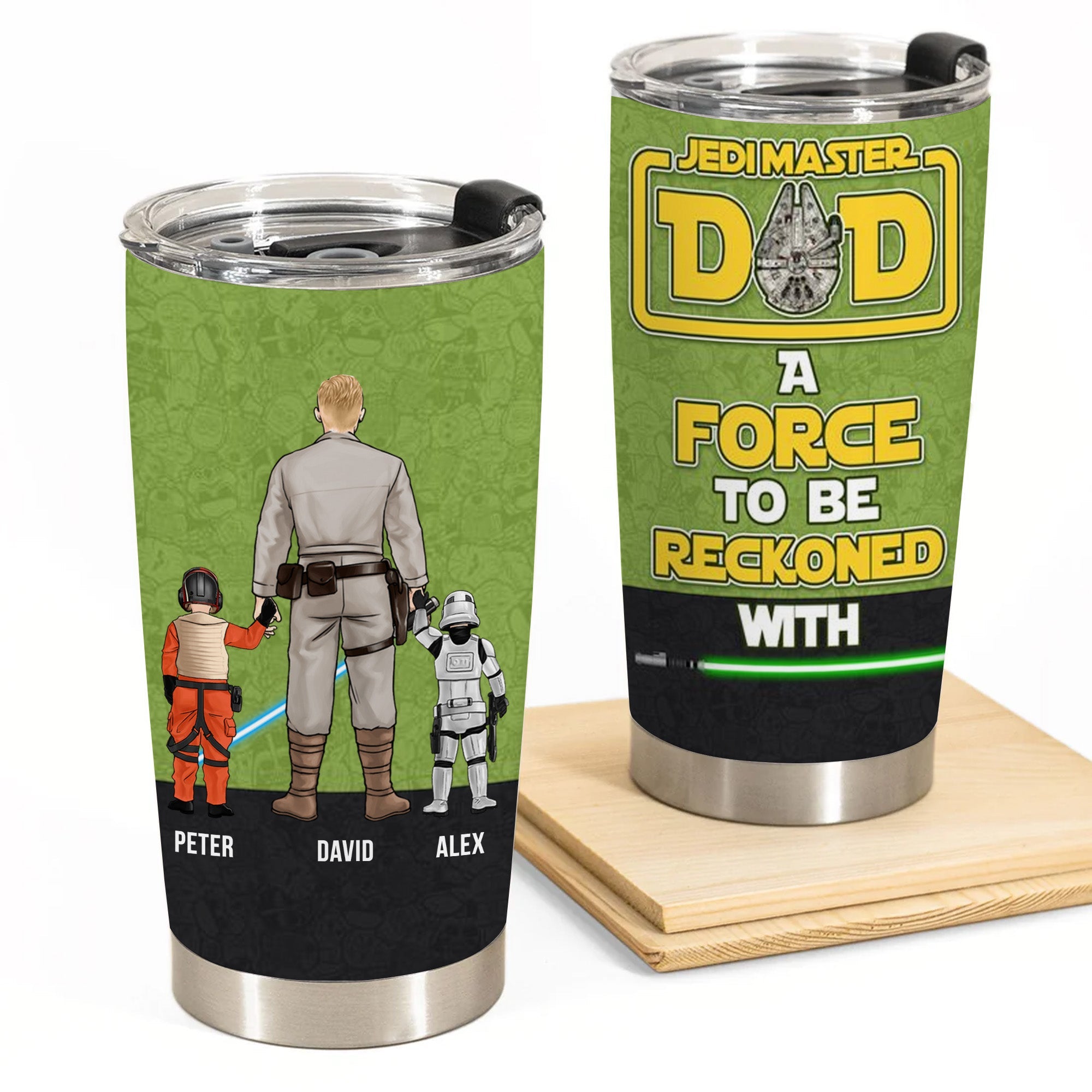 Personalized Jedi Master Dad Tumbler Custom Name Drinkware Gift