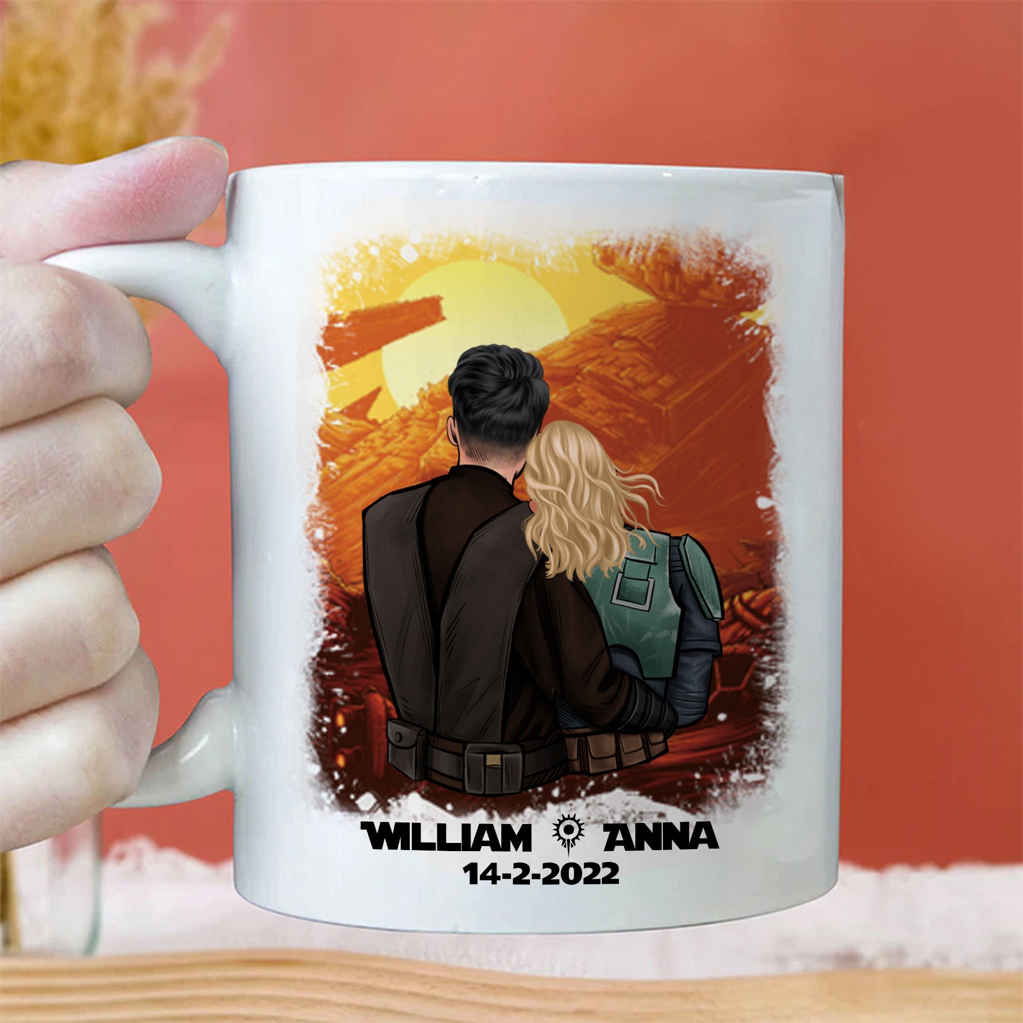 Personalized Couple Mug I Love You To The Death Star Gift