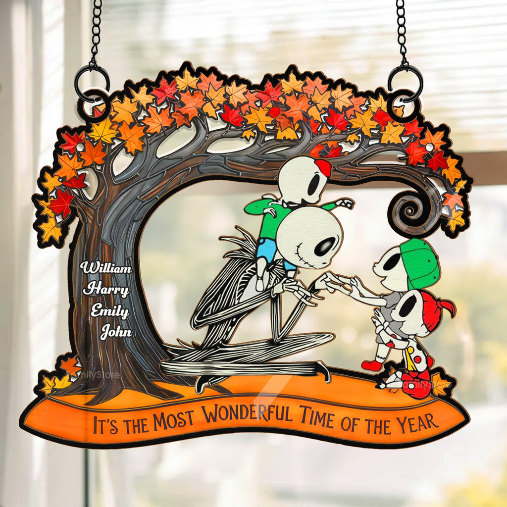Personalized Window Hanging Suncatcher for Family | Fall Decor