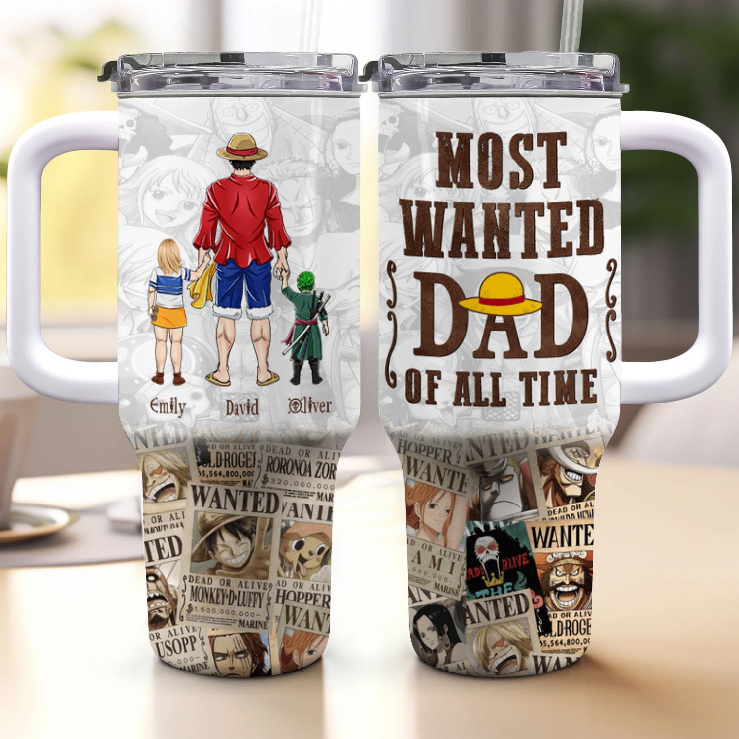 Personalized Most Wanted Dad Tumbler Cup Gift for Father's Day Tumbler GradoCreations