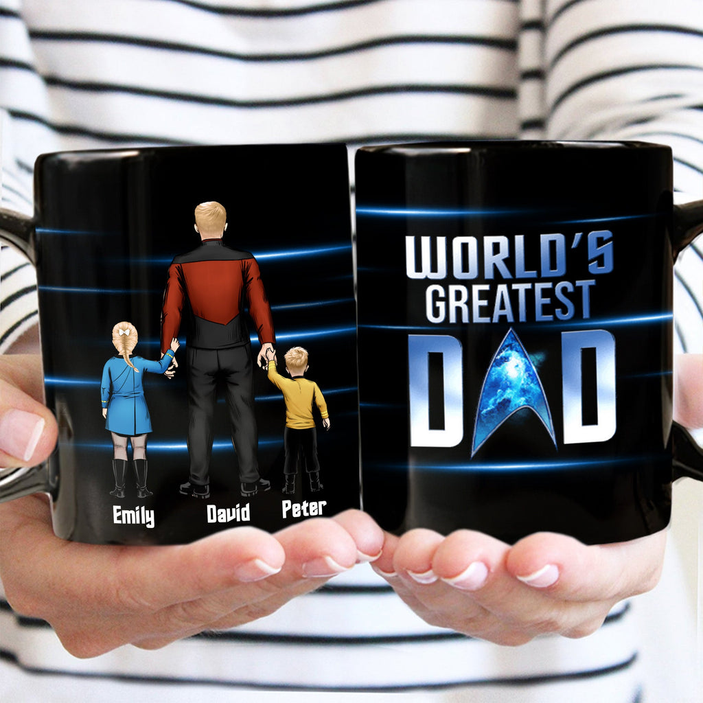 Personalized Black Mug World's Greatest Dad Gift for Him