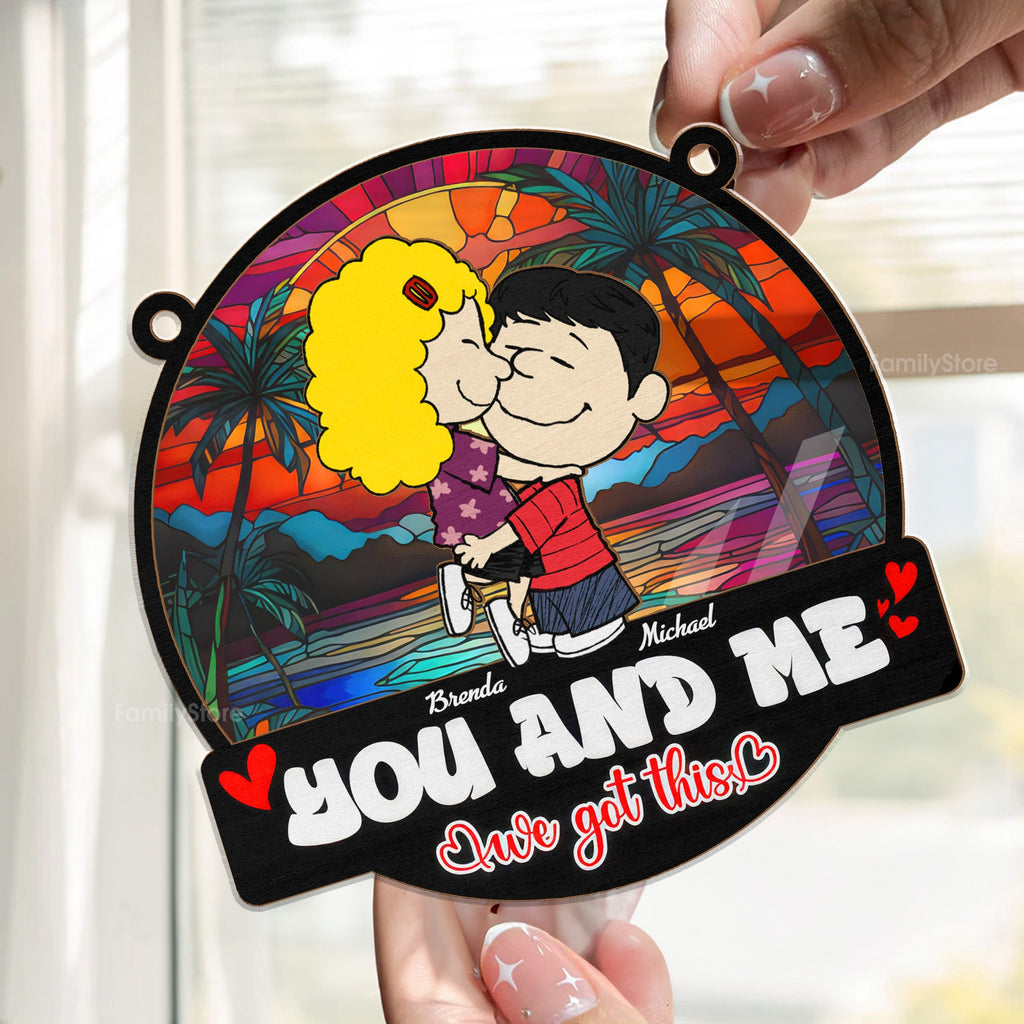Personalized Couple Suncatcher with Custom Names for Home Decor