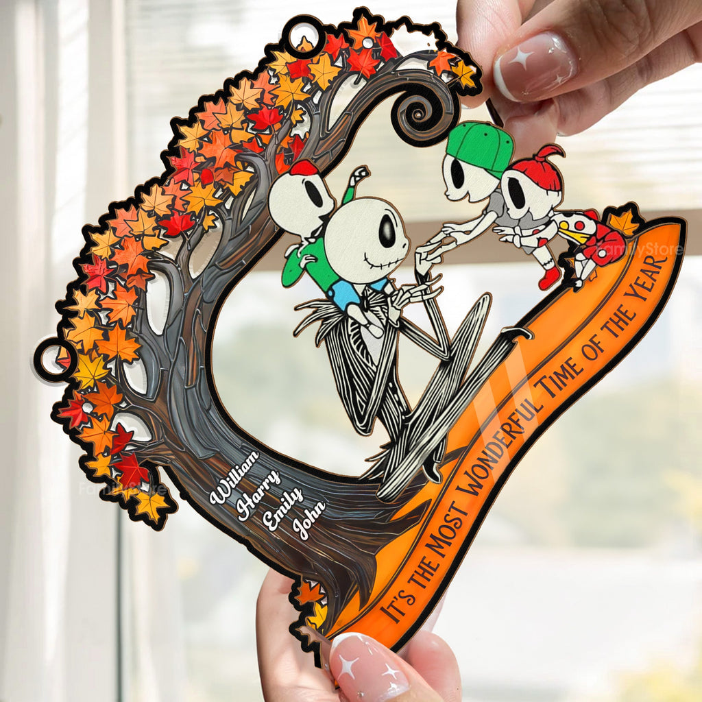 Personalized Window Hanging Suncatcher for Family | Fall Decor