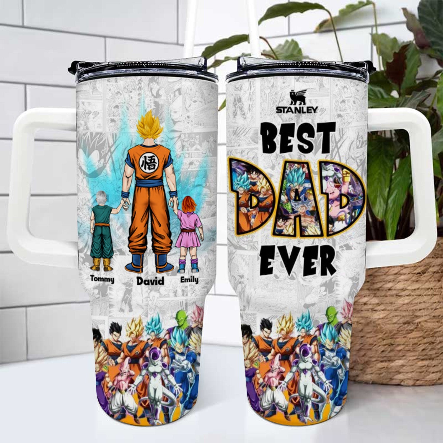 Personalized 40oz Tumbler Cup Best Dad Ever Gift for Father's Day Tumbler GradoCreations