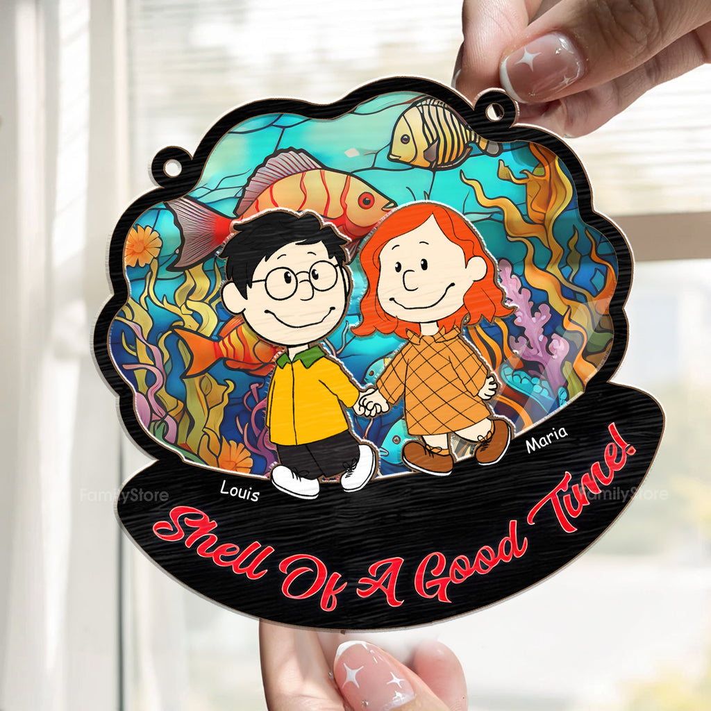 Personalized Window Hanging Suncatcher Ornament Gift for Couple