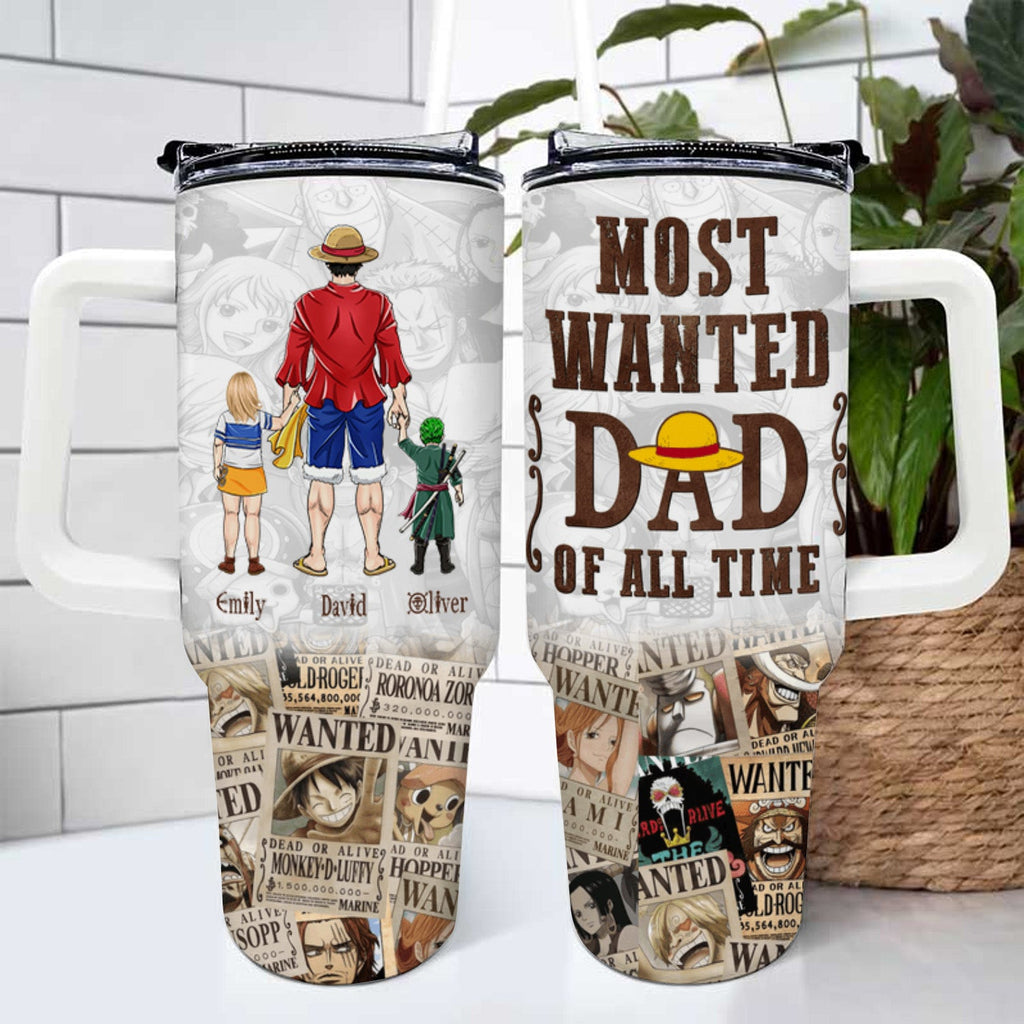 Personalized Most Wanted Dad Tumbler Cup Gift for Father's Day Tumbler GradoCreations