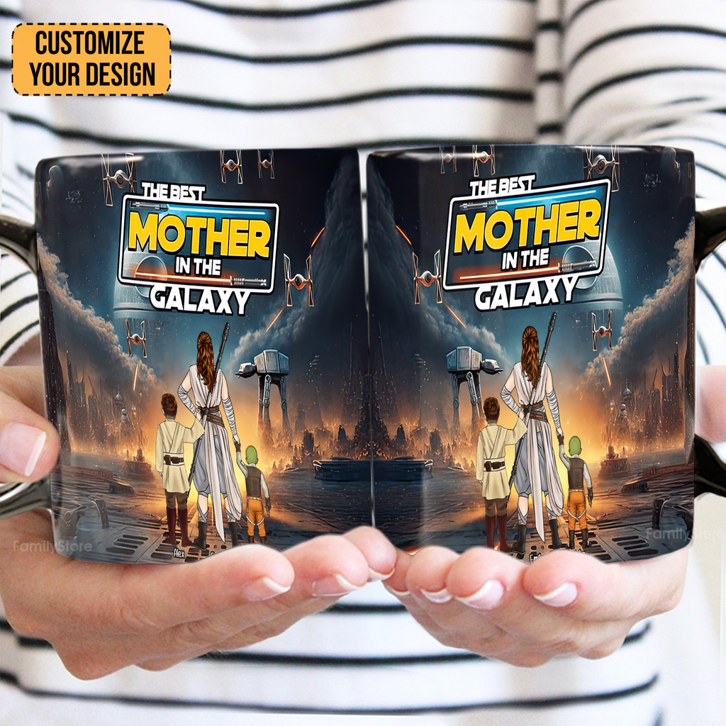 Personalized Black Mug The Best Mother In The Galaxy Gift for Mom