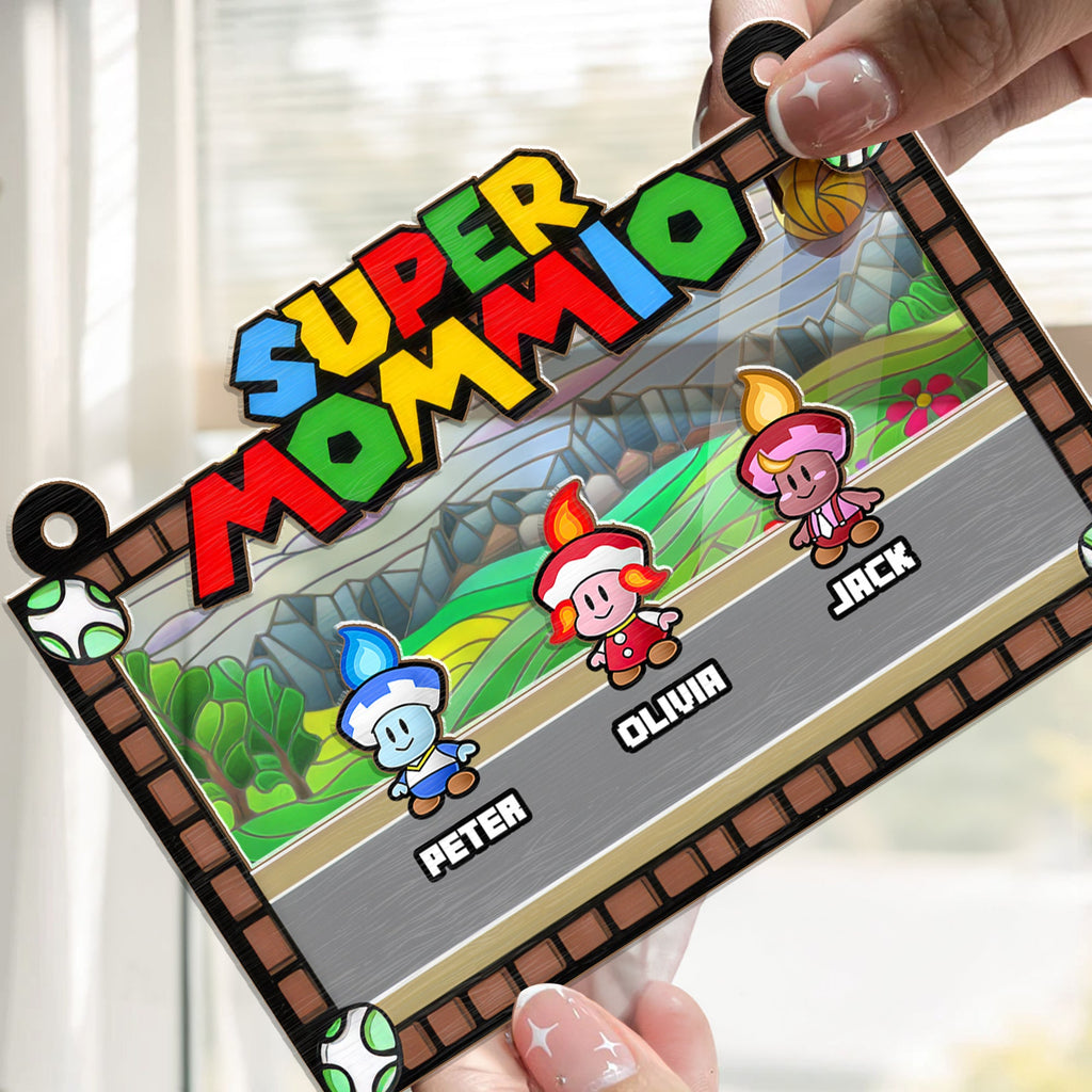 Personalized Super Mom Window Hanging Suncatcher Gift for Mom