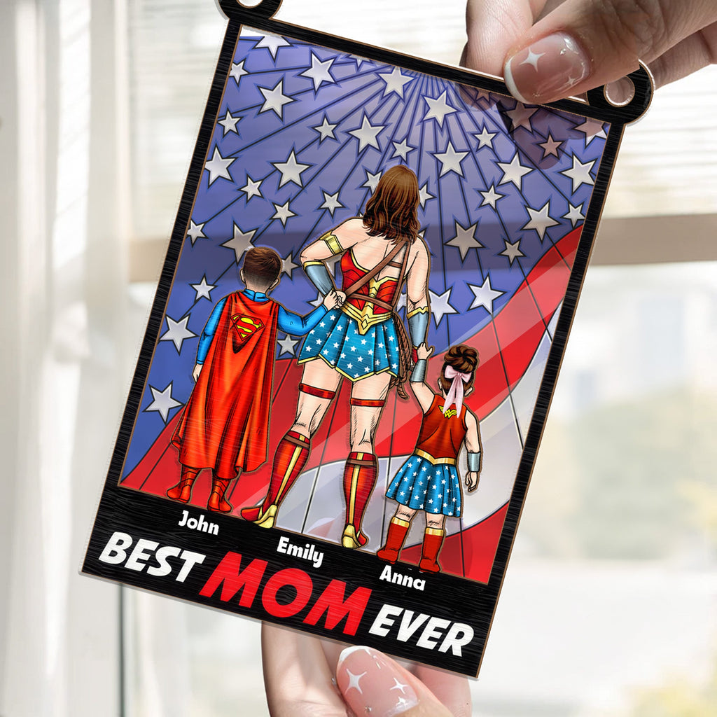Personalized Super Hero Mom Suncatcher Gift for Mother