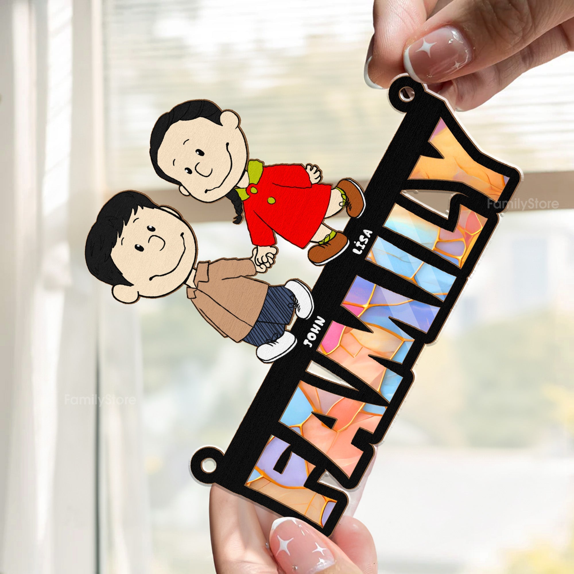 Personalized Family Suncatcher Ornament Custom Gift for Couples