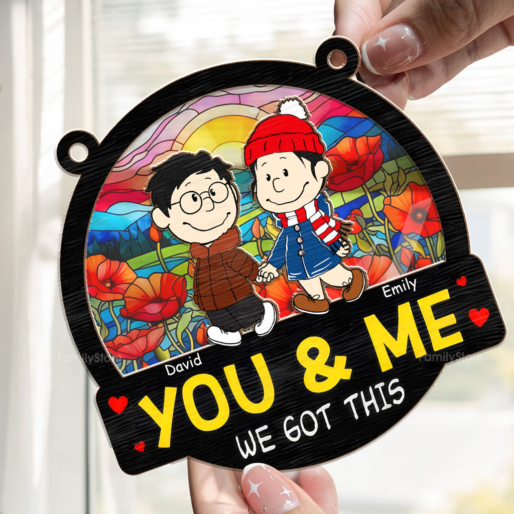 Personalized Sunset Suncatcher Ornament Unique Couple Gift