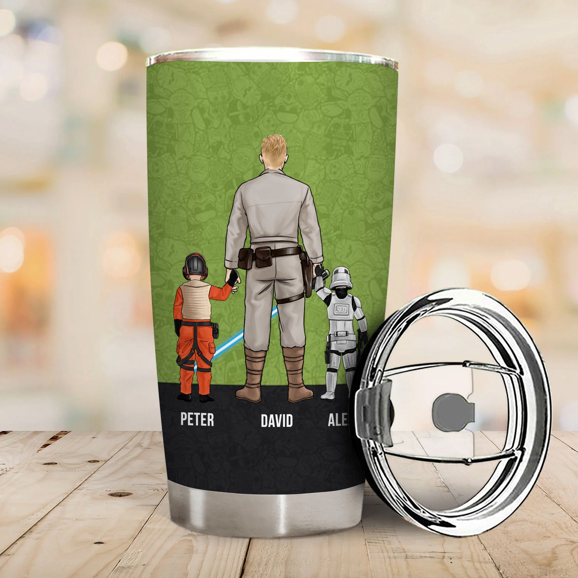 Personalized Jedi Master Dad Tumbler Custom Name Drinkware Gift
