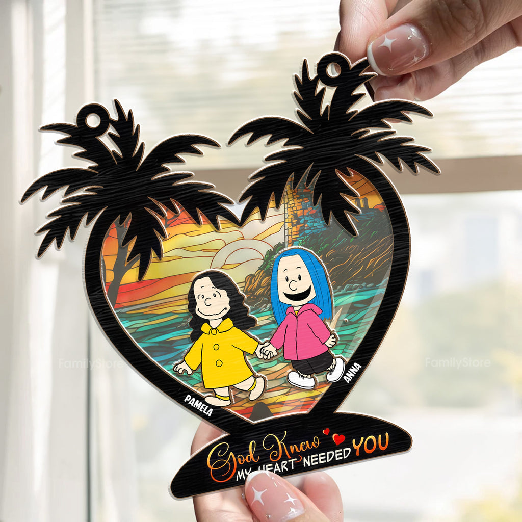 Personalized Suncatcher Ornament Gift for Couple - Custom Window Hanging Decor