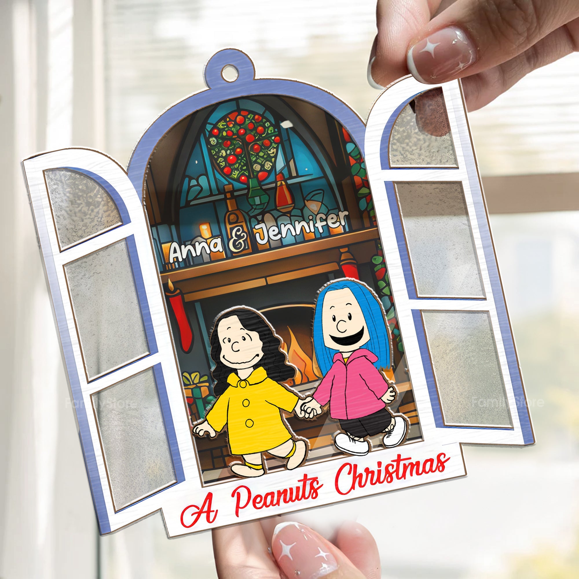 Personalized A Peanut Christmas Suncatcher Ornament Gift for Couple