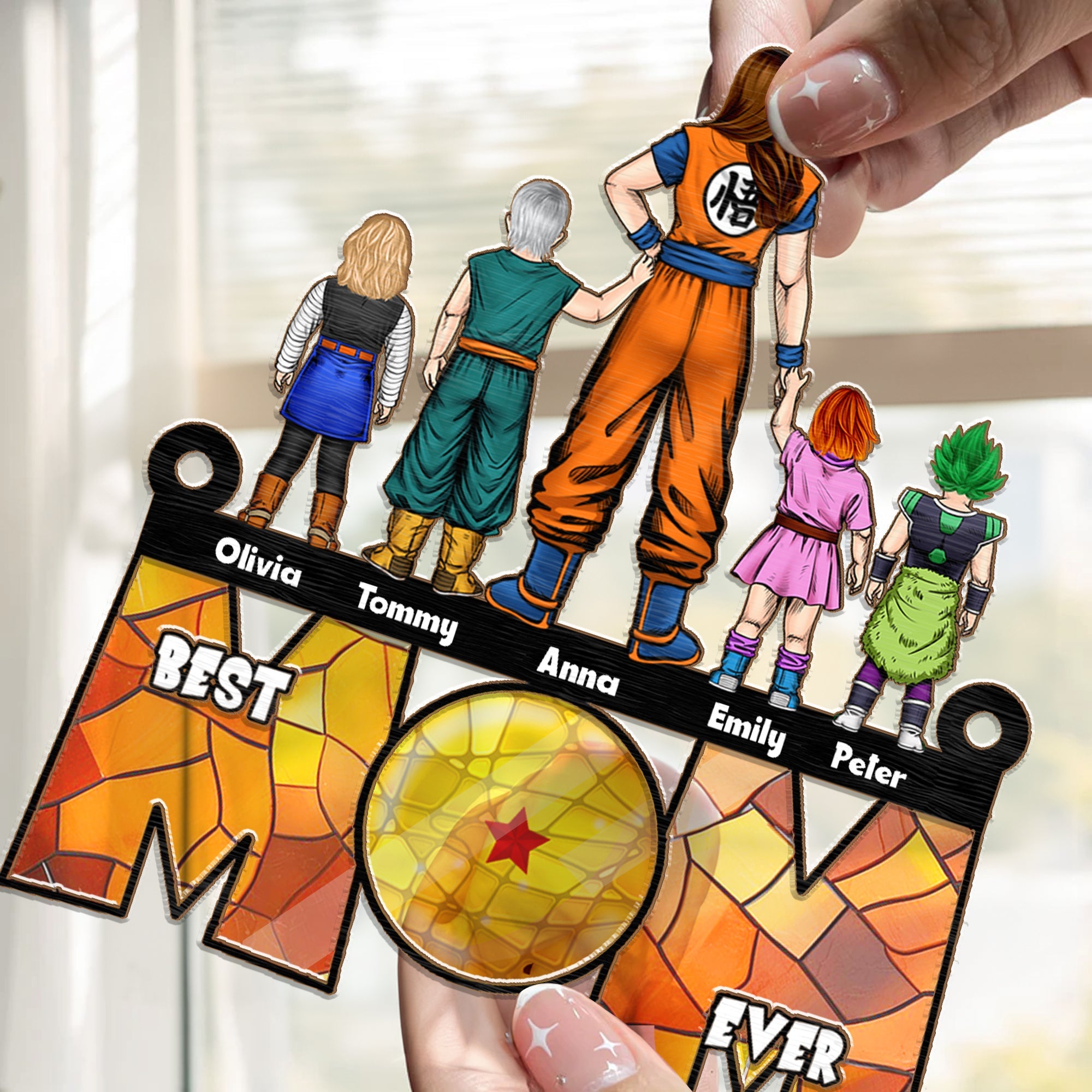 Personalized Dragon Mom Suncatcher Gift for Mother's Day Window Decor