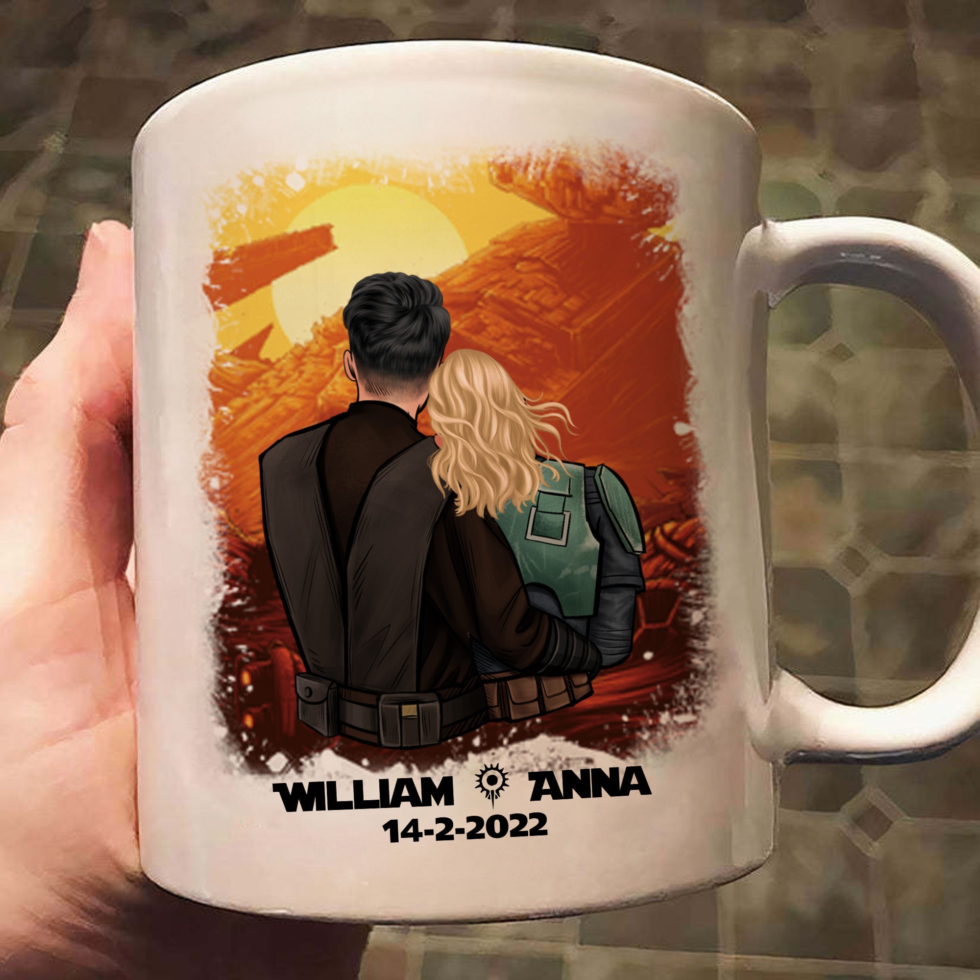 Personalized Couple Mug I Love You To The Death Star Gift