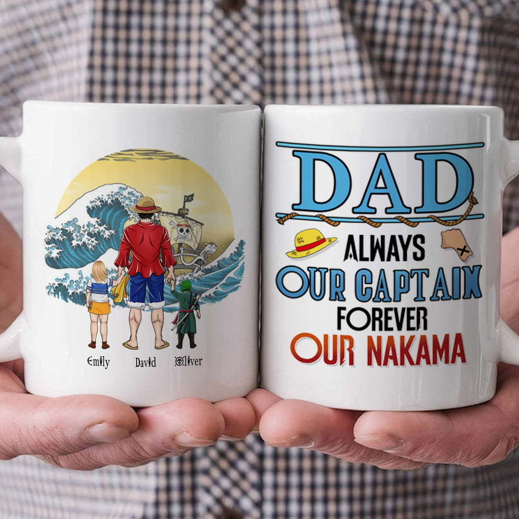 Personalized Ceramic Mug for Dad Always My Captain Gift Mug GradoCreations