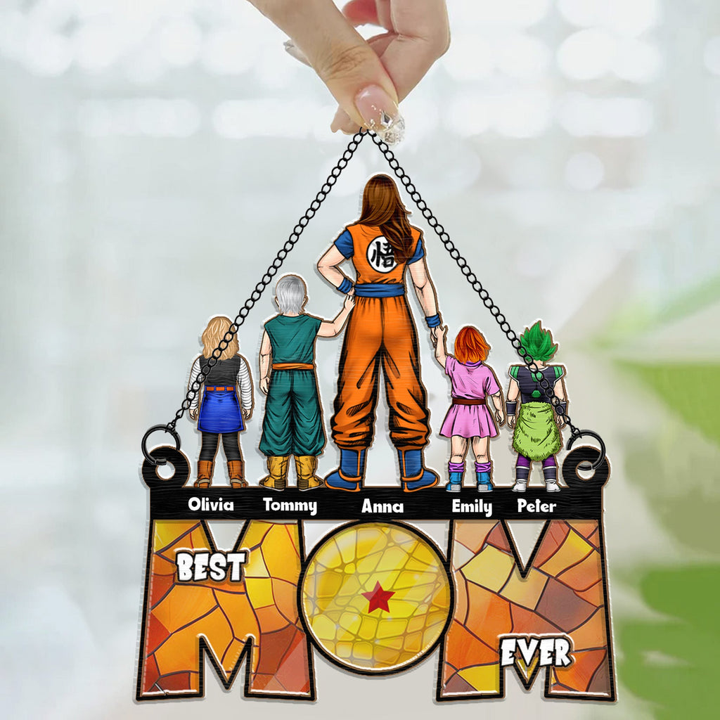 Personalized Dragon Mom Suncatcher Gift for Mother's Day Window Decor