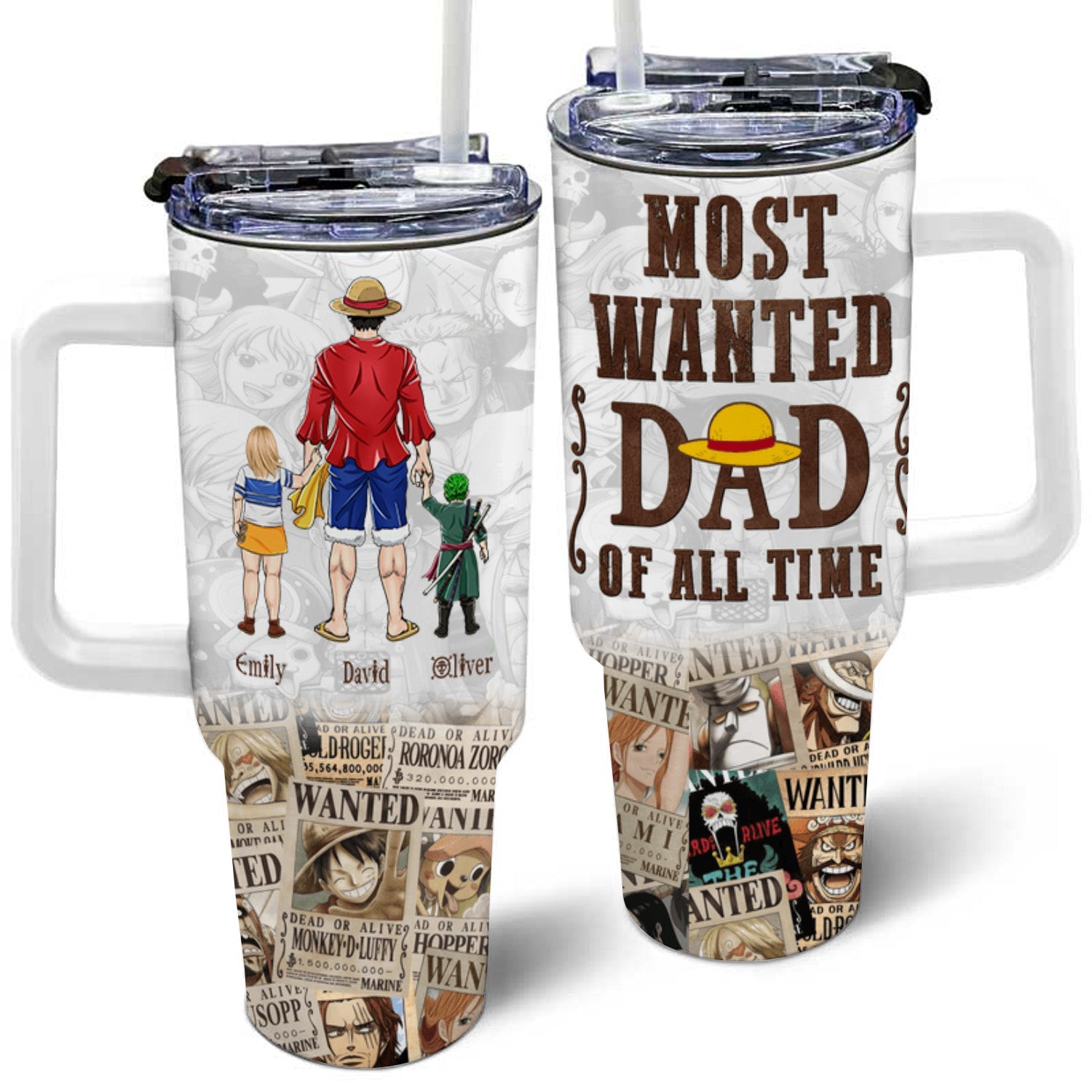Personalized Most Wanted Dad Tumbler Cup Gift for Father's Day Tumbler GradoCreations