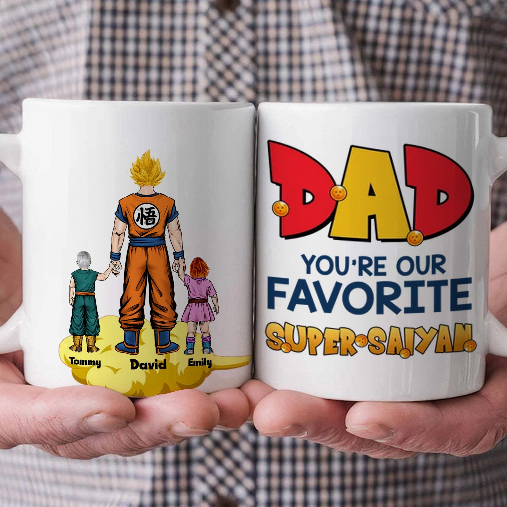 Personalized Ceramic Mug Super Saiyan Gift for Dad Mug GradoCreations