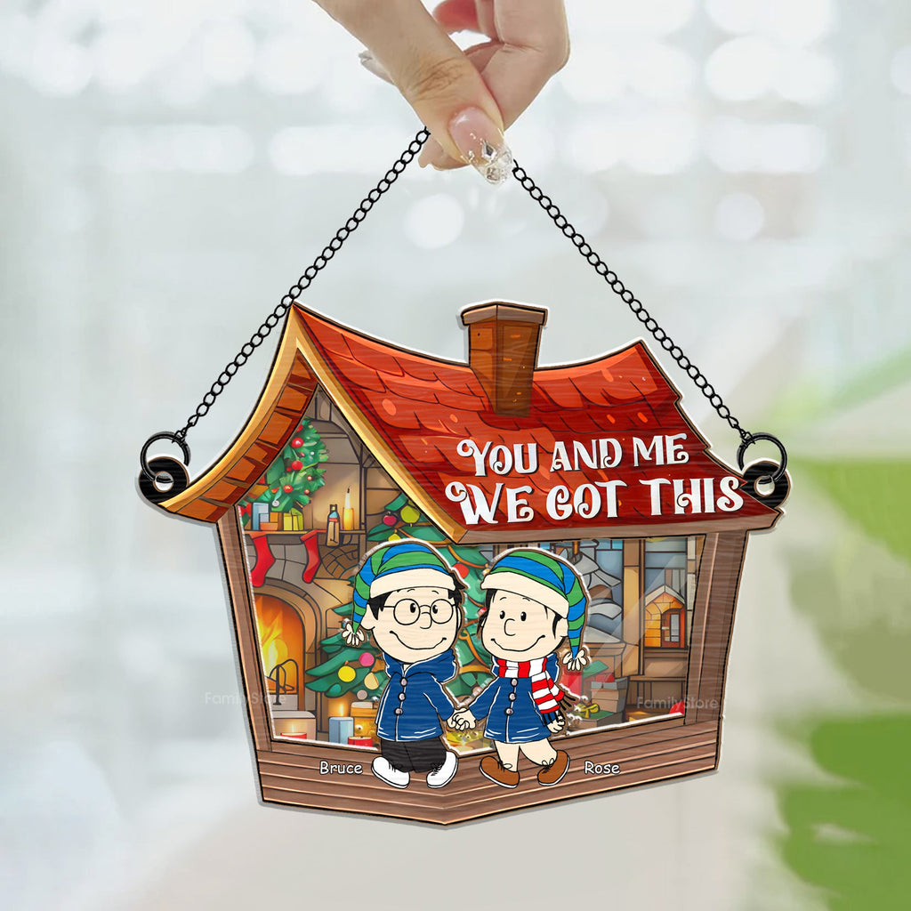 Personalized Window Hanging Suncatcher Ornament Gift for Couple