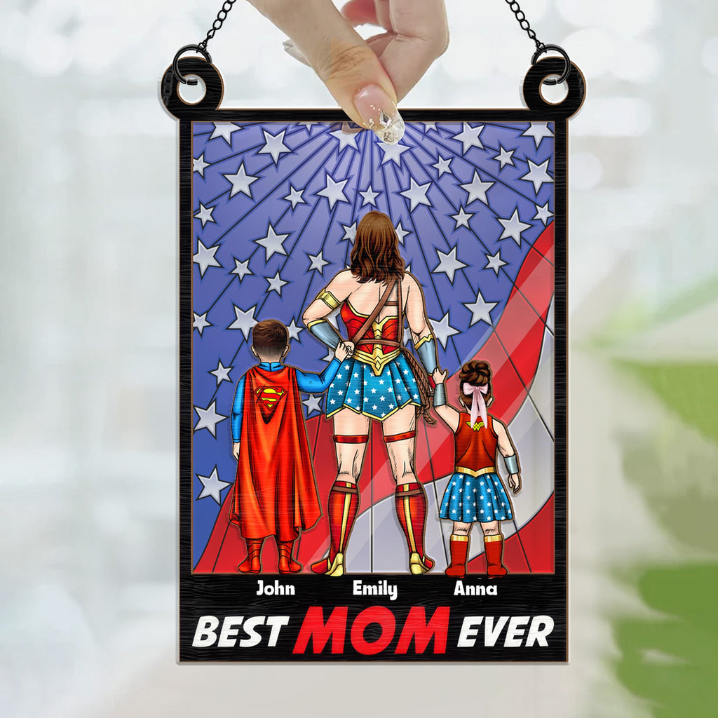 Personalized Super Hero Mom Suncatcher Gift for Mother
