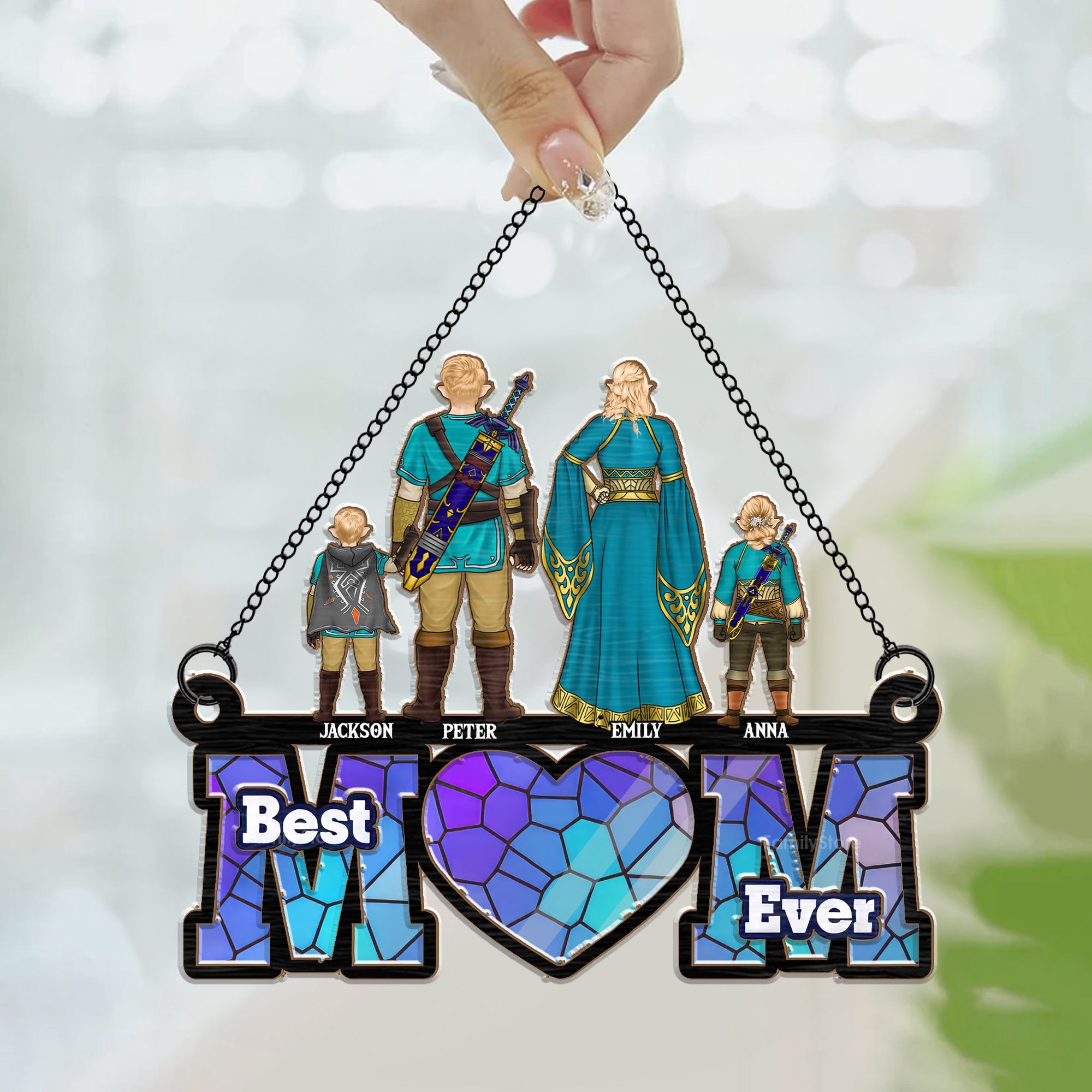 Personalized Zelda Mom Suncatcher Ornament Gift for Mom