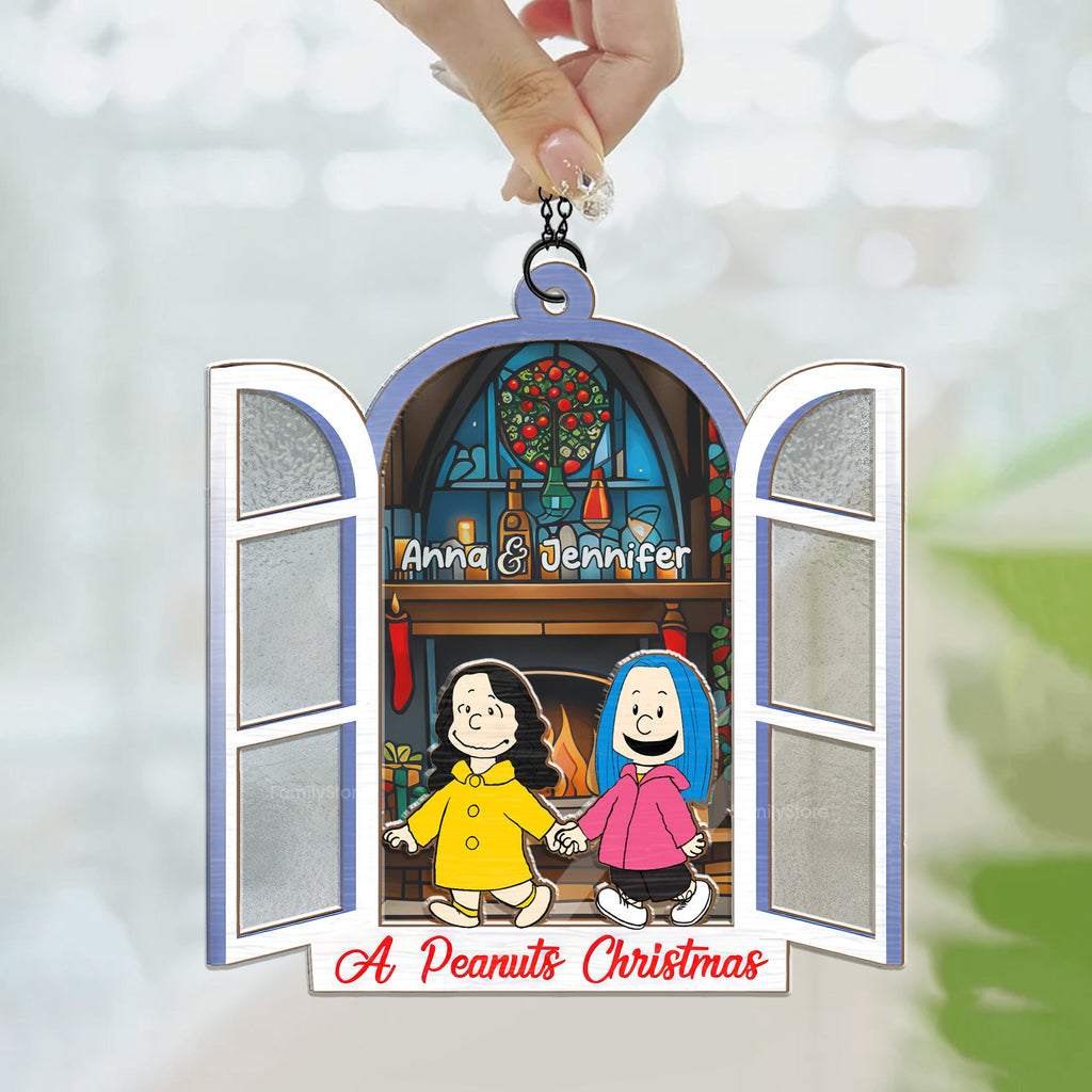 Personalized A Peanut Christmas Suncatcher Ornament Gift for Couple