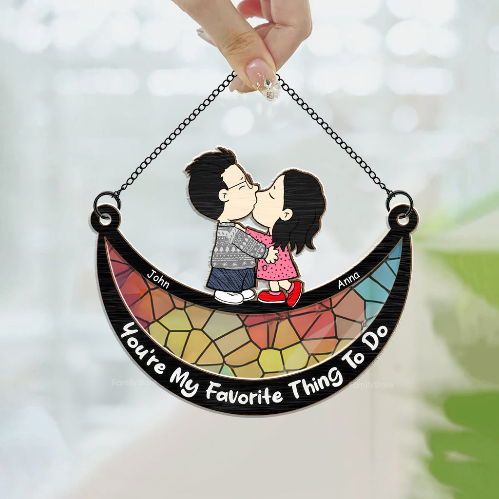 Personalized Window Hanging Suncatcher Custom Gift for Couples