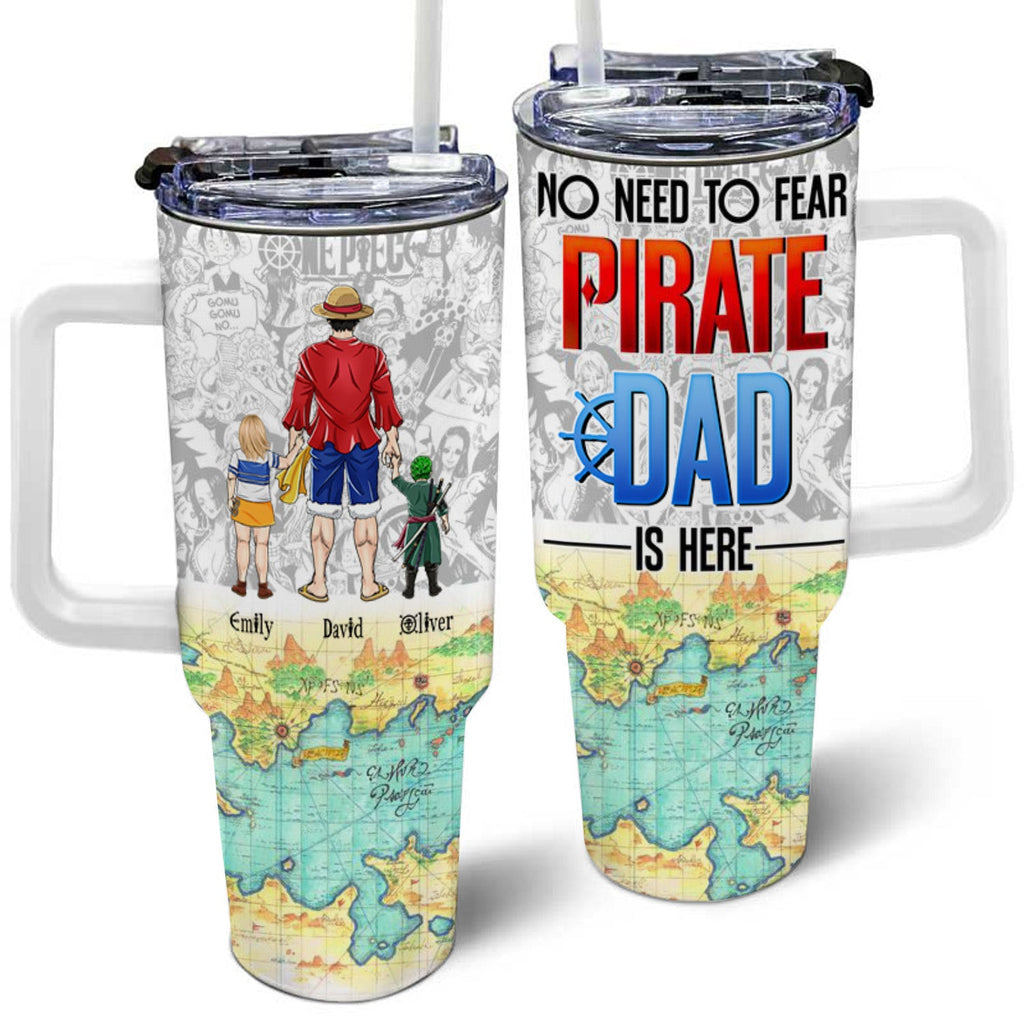 Personalized 40oz Tumbler Fun Pirate Dad Gift for Father's Day Tumbler GradoCreations