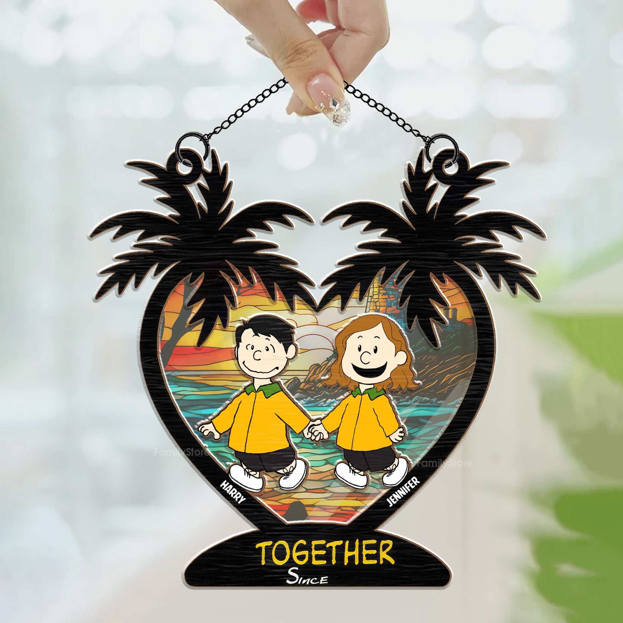 Personalized Together Since Peanut Suncatcher Gift for Couples
